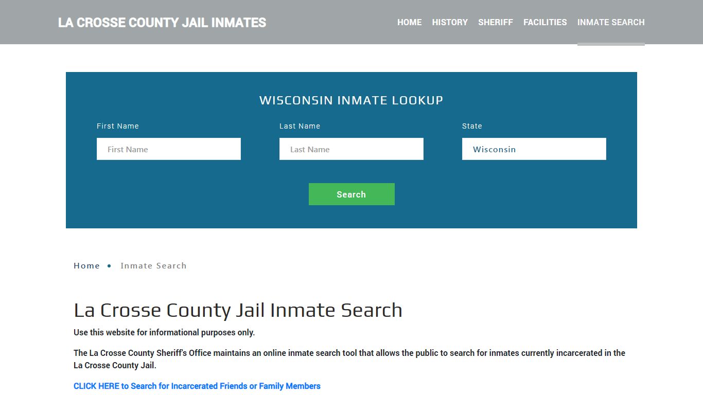 La Crosse County, WI Detainee Lookup