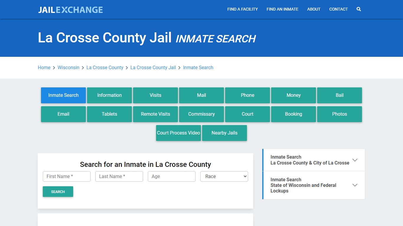 La Crosse County Jail, WI Inmate Search: Roster & Mugshots